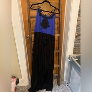 Long dress black and blue